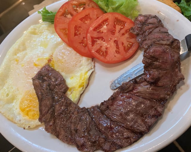 Famous Skirt Steak and Eggs.